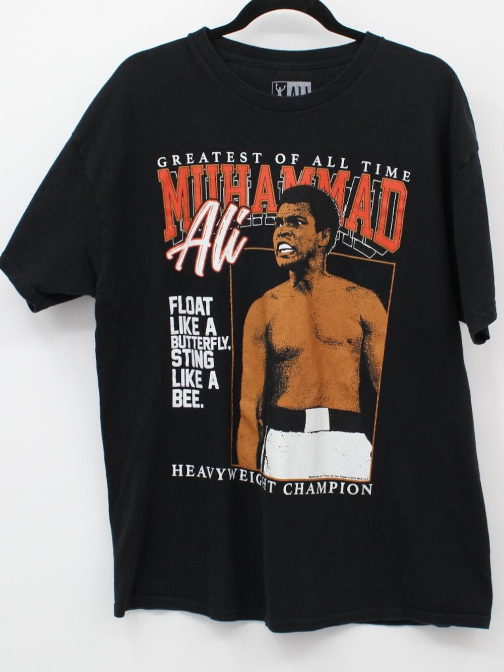 Muhammed Ali Graphic T-Shirt Mens XL Black Heavy Weight Champion Icon Hybrid